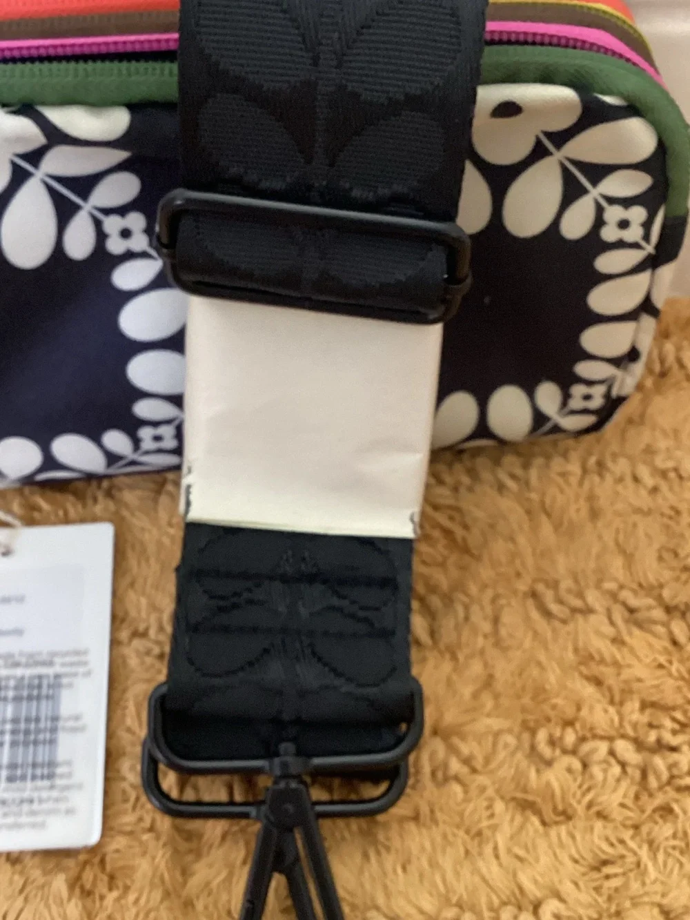 Orla Kiely Navy and White Floral Crossbody Bag